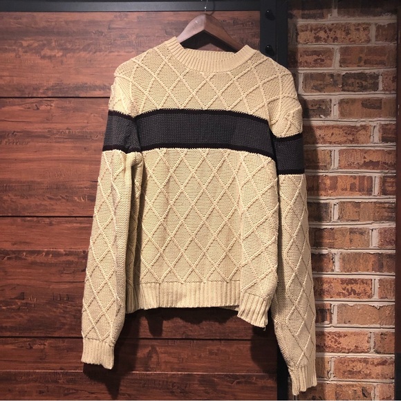 Vintage Troy Hill Gray Stripe Crew Neck Pullover Knit Sweater Preppy XL #527-16 - Picture 1 of 6